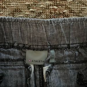 Athlete shorts linen charcoal grey